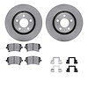 6612-73120 Brake Rotors w/5000 Euro Ceramic Brake Pads Kit with Hardware, 2004-2009 Audi/Volkswagen, Position: Rear - image 1