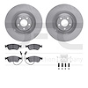 6612-73132 Brake Rotors w/5000 Euro Ceramic Brake Pads Kit with Hardware, 2005-2010 Audi/Volkswagen, Position: Front - image 1