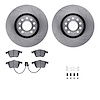 6612-73143 Brake Rotors w/5000 Euro Ceramic Brake Pads Kit with Hardware, 2001-2005 Audi/Volkswagen, Position: Front - image 1
