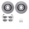 6612-73144 Brake Rotors w/5000 Euro Ceramic Brake Pads Kit with Hardware, 2000-2009 Audi/Volkswagen, Position: Front - image 1