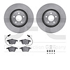 6612-73152 Brake Rotors w/5000 Euro Ceramic Brake Pads Kit with Hardware, 2005-2011 Audi/Volkswagen, Position: Front - image 1