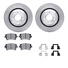 6612-73156 Brake Rotors w/5000 Euro Ceramic Brake Pads Kit with Hardware, 2005-2011 Audi/Volkswagen, Position: Rear - image 1