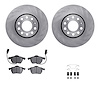 6612-73164 Brake Rotors w/5000 Euro Ceramic Brake Pads Kit with Hardware, 1998-2008 Audi/Volkswagen, Position: Front - image 1