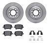 6612-73168 Brake Rotors w/5000 Euro Ceramic Brake Pads Kit with Hardware, 2005-2011 Audi/Volkswagen, Position: Rear - image 1
