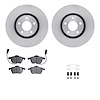 6612-73176 Brake Rotors w/5000 Euro Ceramic Brake Pads Kit with Hardware, 1999-2006 Audi/Volkswagen, Position: Front - image 1