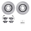 6612-73188 Brake Rotors w/5000 Euro Ceramic Brake Pads Kit with Hardware, 2005-2011 Audi/Volkswagen, Position: Front - image 1