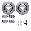 6612-73193 Brake Rotors w/5000 Euro Ceramic Brake Pads Kit with Hardware, 2007-2011 Audi/Volkswagen, Position: Rear - image 1