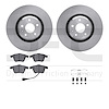 6612-73205 Brake Rotors w/5000 Euro Ceramic Brake Pads Kit with Hardware, 2008-2011 Audi/Volkswagen, Position: Front - image 1