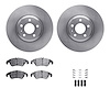6612-73216 Brake Rotors w/5000 Euro Ceramic Brake Pads Kit with Hardware, 2008-2011 Audi/Volkswagen, Position: Front - image 1