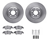 6612-73217 Brake Rotors w/5000 Euro Ceramic Brake Pads Kit with Hardware, 2009-2012 Audi/Volkswagen, Position: Front - image 1