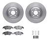 6612-73219 Brake Rotors w/5000 Euro Ceramic Brake Pads Kit with Hardware, 2008-2011 Audi/Volkswagen, Position: Front - image 1