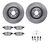 6612-73235 Brake Rotors w/5000 Euro Ceramic Brake Pads Kit with Hardware, 2012-2018 Audi/Volkswagen, Position: Front - image 1