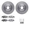6612-73245 Brake Rotors w/5000 Euro Ceramic Brake Pads Kit with Hardware, 2012-2017 Audi/Volkswagen, Position: Front - image 1