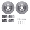 6612-73247 Brake Rotors w/5000 Euro Ceramic Brake Pads Kit with Hardware, 2013-2017 Audi/Volkswagen, Position: Front - image 1