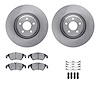 6612-73262 Brake Rotors w/5000 Euro Ceramic Brake Pads Kit with Hardware, 2012-2017 Audi/Volkswagen, Position: Front - image 1