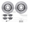 6612-73267 Brake Rotors w/5000 Euro Ceramic Brake Pads Kit with Hardware, 2012-2015 Audi/Volkswagen, Position: Front - image 1