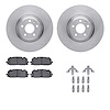 6612-73286 Brake Rotors w/5000 Euro Ceramic Brake Pads Kit with Hardware, Fits Select Audi/Volkswagen, Position: Front - image 1