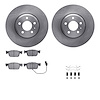 6612-73290 Brake Rotors w/5000 Euro Ceramic Brake Pads Kit with Hardware, Fits Select Audi/Volkswagen, Position: Front - image 1