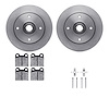 6612-74007 Brake Rotors w/5000 Euro Ceramic Brake Pads Kit with Hardware, 1965-1972 Audi/Volkswagen, Position: Front - image 1