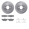 6612-74014 Brake Rotors w/5000 Euro Ceramic Brake Pads Kit with Hardware, 1984-1993 Audi/Volkswagen, Position: Front - image 1