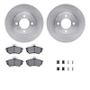 6612-74029 Brake Rotors w/5000 Euro Ceramic Brake Pads Kit with Hardware, 1986-2002 Audi/Volkswagen, Position: Front - image 1