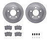 6612-74053 Brake Rotors w/5000 Euro Ceramic Brake Pads Kit with Hardware, 1997-2002 Audi/Volkswagen, Position: Rear - image 1