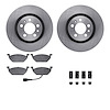 6612-74077 Brake Rotors w/5000 Euro Ceramic Brake Pads Kit with Hardware, 1998-2015 Audi/Volkswagen, Position: Front - image 1