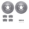 6612-74082 Brake Rotors w/5000 Euro Ceramic Brake Pads Kit with Hardware, 2001-2003 Audi/Volkswagen, Position: Rear - image 1