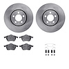 6612-74098 Brake Rotors w/5000 Euro Ceramic Brake Pads Kit with Hardware, 1998-1999 Audi/Volkswagen, Position: Front - image 1