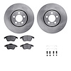 6612-74101 Brake Rotors w/5000 Euro Ceramic Brake Pads Kit with Hardware, 2011-2018 Audi/Volkswagen, Position: Front - image 1