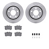 6612-74115 Brake Rotors w/5000 Euro Ceramic Brake Pads Kit with Hardware, 1999-2004 Audi/Volkswagen, Position: Rear - image 1