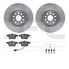 6612-74134 Brake Rotors w/5000 Euro Ceramic Brake Pads Kit with Hardware, 2008-2013 Audi/Volkswagen, Position: Front - image 1