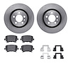 6612-74147 Brake Rotors w/5000 Euro Ceramic Brake Pads Kit with Hardware, 2006-2021 Audi/Volkswagen, Position: Rear - image 1