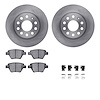 6612-74160 Brake Rotors w/5000 Euro Ceramic Brake Pads Kit with Hardware, 2005-2016 Audi/Volkswagen, Position: Rear - image 1