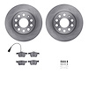6612-74161 Brake Rotors w/5000 Euro Ceramic Brake Pads Kit with Hardware, 2013-2020 Multiple Makes/Models, Position: Rear - image 1
