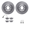 6612-74162 Brake Rotors w/5000 Euro Ceramic Brake Pads Kit with Hardware, 2015-2021 Audi/Volkswagen, Position: Rear - image 1