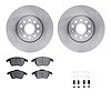 6612-74212 Brake Rotors w/5000 Euro Ceramic Brake Pads Kit with Hardware, 2005-2017 Audi/Volkswagen, Position: Front - image 1