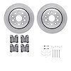 6612-75010 Brake Rotors w/5000 Euro Ceramic Brake Pads Kit with Hardware, 2007-2017 Lexus/Toyota/Scion, Position: Rear - image 1