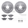 6612-80011 Brake Rotors w/5000 Euro Ceramic Brake Pads Kit with Hardware, 2004-2013 Ford/Lincoln/Mercury/Mazda, Position: Front - image 1