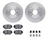 6612-80015 Brake Rotors w/5000 Euro Ceramic Brake Pads Kit with Hardware, 2006-2015 Ford/Lincoln/Mercury/Mazda, Position: Front - image 1