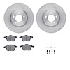 6612-80019 Brake Rotors w/5000 Euro Ceramic Brake Pads Kit with Hardware, 2007-2013 Ford/Lincoln/Mercury/Mazda, Position: Front - image 1