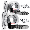 6614-10993 Brake Rotors w/5000 Euro Ceramic Brake Pads Kit with Hardware, 2004-2009 GM, Position: Front and Rear - image 1