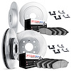 6614-12106 Brake Rotors w/5000 Euro Ceramic Brake Pads Kit with Hardware, 2012-2019 Mopar, Position: Front and Rear - image 1