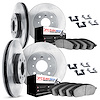 6614-56000 Brake Rotors w/5000 Euro Ceramic Brake Pads Kit with Hardware, 1995-2000 Ford/Lincoln/Mercury/Mazda, Position: Front  - image 1