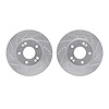 7002-03022 Drilled/Slotted Brake Rotors [Silver], 2001-2005 Kia/Hyundai/Genesis, Position: Front - image 1