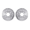 7002-03027 Drilled/Slotted Brake Rotors [Silver], 1989-1998 Kia/Hyundai/Genesis, Position: Front - image 1