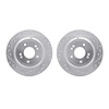 7002-03036 Drilled/Slotted Brake Rotors [Silver], 2009-2020 Kia/Hyundai/Genesis, Position: Rear - image 1