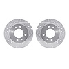 7002-03041 Drilled/Slotted Brake Rotors [Silver], 1997-2006 Kia/Hyundai/Genesis, Position: Rear - image 1
