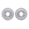 7002-03044 Drilled/Slotted Brake Rotors [Silver], Fits Select Kia/Hyundai/Genesis, Position: Rear - image 1