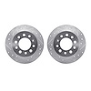 7002-03058 Drilled/Slotted Brake Rotors [Silver], 2003-2008 Kia/Hyundai/Genesis, Position: Rear - image 1
